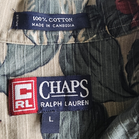 Chaps Ralph Lauren Hawaiian Shirt Size Large - Picture 3 of 4